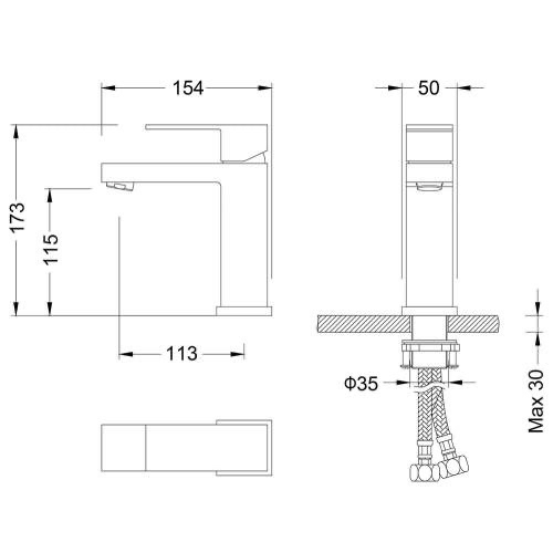 Cмеситель для раковины Grocenberg GB2008 Хром