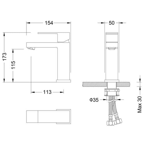 Смеситель для раковины стандартный Grocenberg GB2008MG Матовое золото