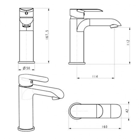 Cмеситель для раковины Grocenberg GB2010 Хром