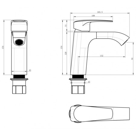 Cмеситель для раковины Grocenberg GB2022 Хром