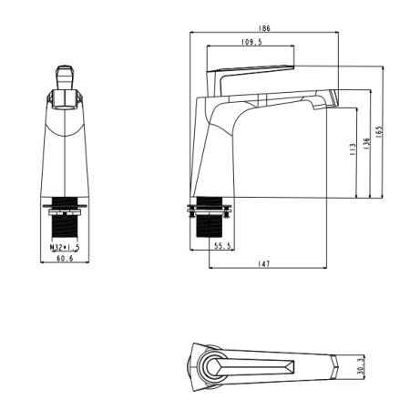 Смеситель для раковины стандартный Grocenberg GB2025CR Хром Смеситель для раковины стандартный Grocenberg GB2025CR Хром