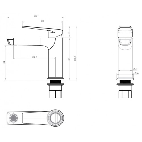 Cмеситель для раковины Grocenberg GB2033 Хром