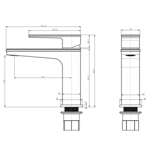 Cмеситель для раковины Grocenberg GB2088 Белый хром