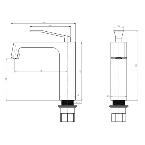 Смеситель для раковины стандартный Grocenberg GB2090MG Матовое золото
