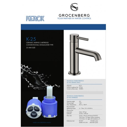 Смеситель для раковины стандартный Grocenberg GB2099BG Графит