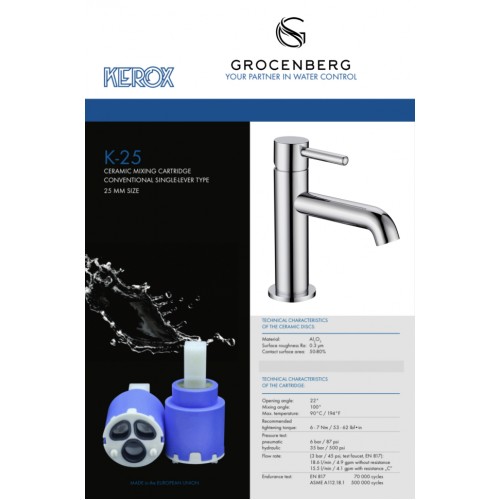 Смеситель для раковины стандартный Grocenberg GB2099CR Хром