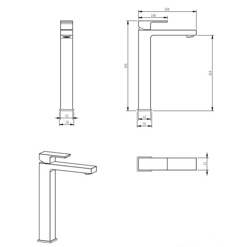 Смеситель для раковины Высокий Grocenberg GB3008NK Никель