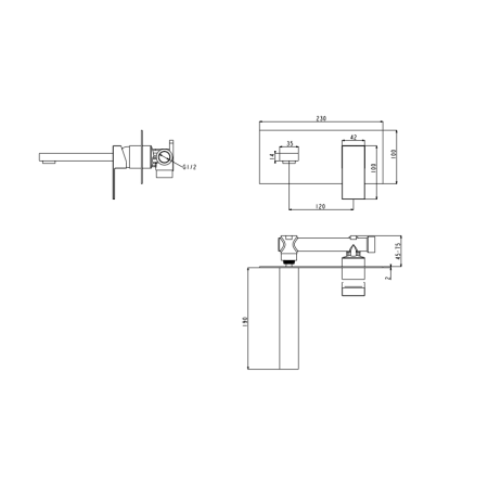 Смеситель встраиваемый для раковины Groсenberg GB588 Бронза