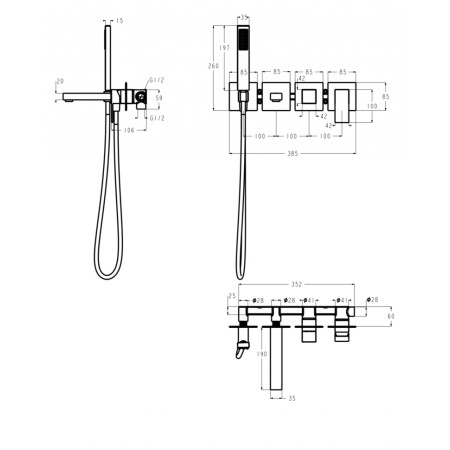 Смеситель для ванны скрытого монтажа Grocenberg GB5060NK с Картриджем Kerox (Венгрия) Смеситель для ванны скрытого монтажа Grocenberg GB5060NK с Картриджем Kerox (Венгрия)