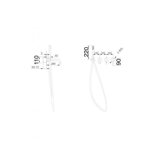 Смеситель для ванны с ручным душем Grocenberg GB5070BG Графит