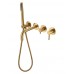 Смеситель для ванны с ручным душем Grocenberg GB5070GL золотой брашированный