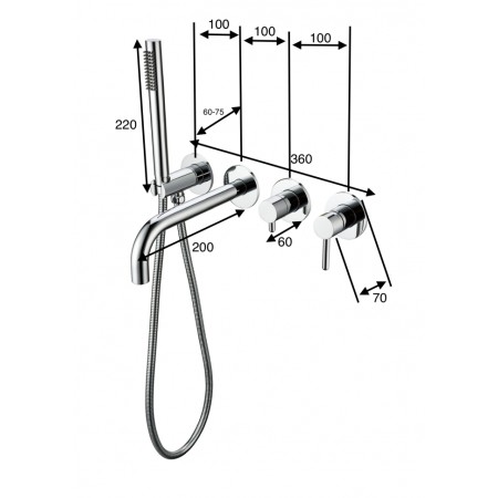 Смеситель для ванны с ручным душем Grocenberg GB5070GL золотой брашированный