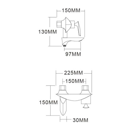 Смеситель для ванны с ручным душем Groсenberg GB8001 Хром