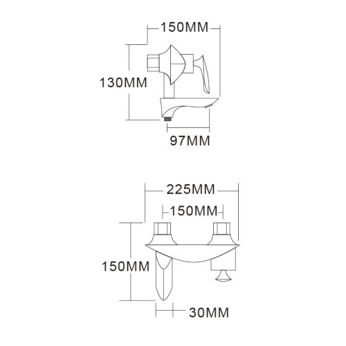 Смеситель для ванны с ручным душем Groсenberg GB8001 Белый хром