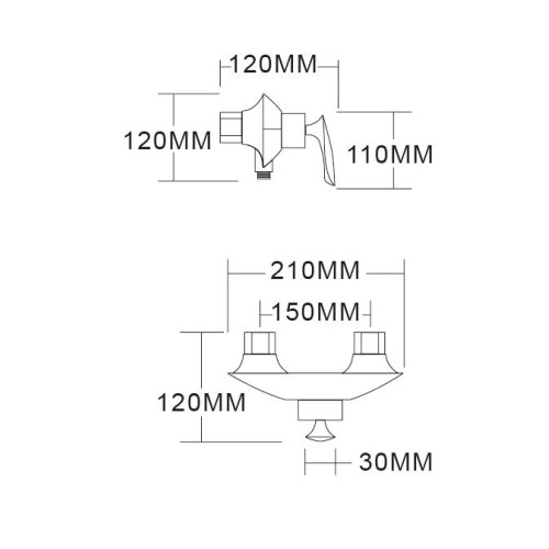 Смеситель для душа с ручным душем Groсenberg GB9001 Черный матовый