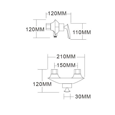 Смеситель для душа с ручным душем Groсenberg GB9001 Хром