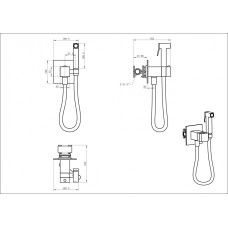 Гигиенический душ со смесителем GROCENBERG GB008 с термостатом Матовое золото