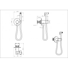 Гигиенический душ со смесителем GROCENBERG GB009 с термостатом Графит