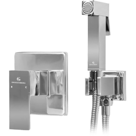 Смеситель встраиваемый с гигиеническим душем Grocenberg GB1001 Хром