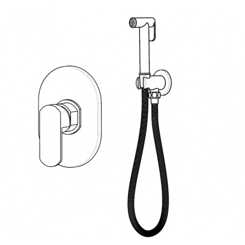 Смеситель встраиваемый с гигиеническим душем Grocenberg GB1002 Хром