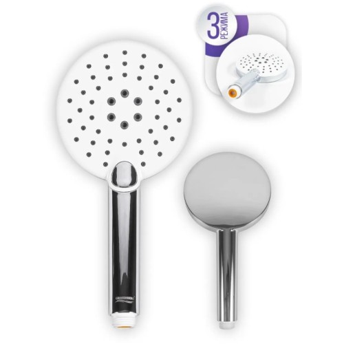 Лейка душевая (3 режима) Grocenberg GB33201 Белый хром