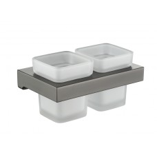 Настенный стакан двойной Grocenberg AC0022 (Графит)