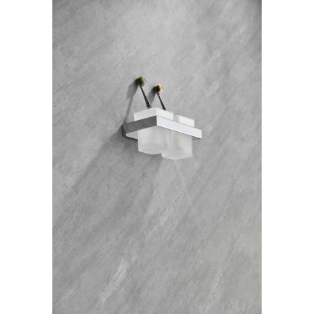 Настенный стакан двойной Grocenberg AC0022 (Хром)