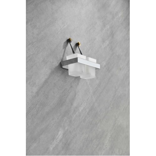 Настенный стакан двойной Grocenberg AC0022 (Хром)