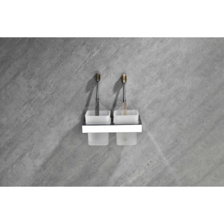 Настенный стакан двойной Grocenberg AC0022 (Хром)