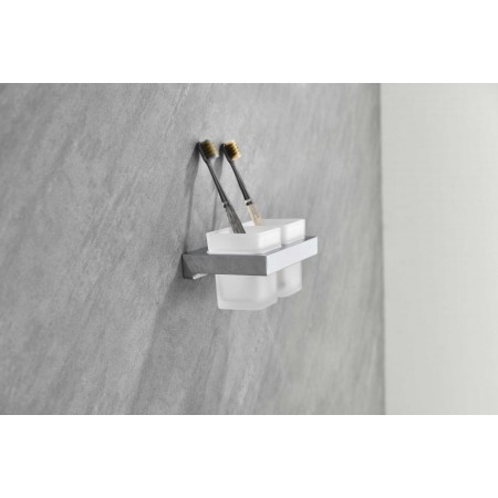 Настенный стакан двойной Grocenberg AC0022 (Хром)