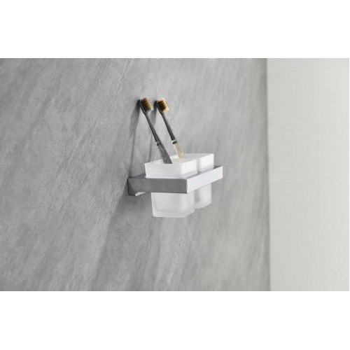 Настенный стакан двойной Grocenberg AC0022 (Хром)