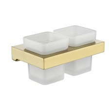 Настенный стакан двойной Grocenberg AC0022 (Матовое золото)