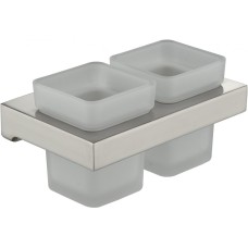 Настенный стакан двойной Grocenberg AC0022 (Никель)