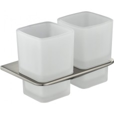 Настенный стакан двойной Grocenberg AC0056 (Никель)