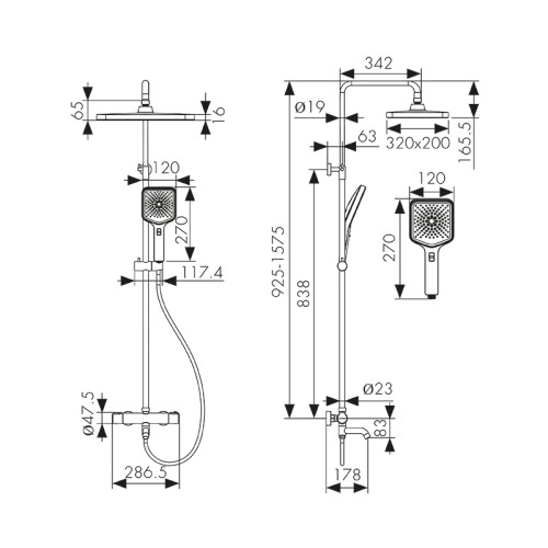 43182 Душевая система KAISER Vita с термостатом