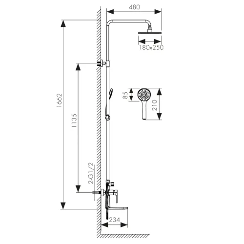 59182 Душевая система KAISER Linear