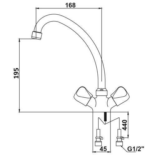 11093 Смеситель KAISER Delta для кухни