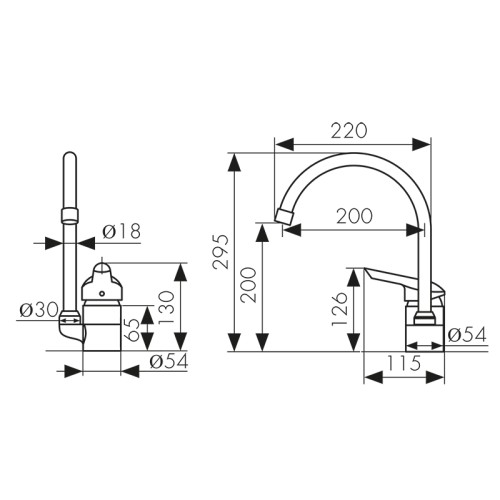 19044 Смеситель KAISER Athlete для кухни