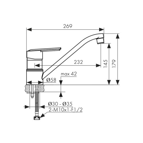 20033 Смеситель KAISER Orbit для кухни