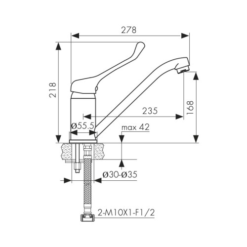 21033 Смеситель KAISER City для кухни