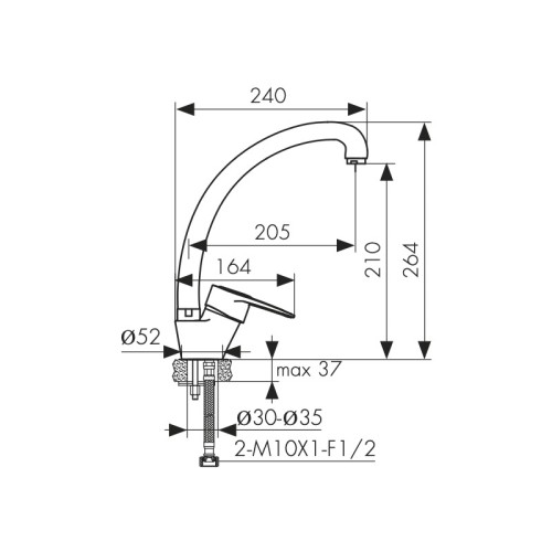 21044 Смеситель KAISER City для кухни