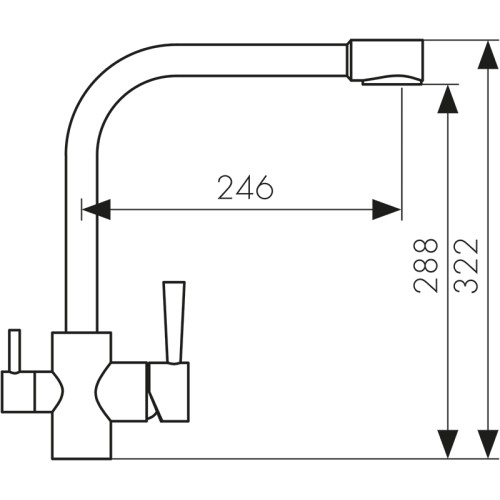26044-7 Смеситель KAISER Merkur для кухни с подачей фильтрованной воды