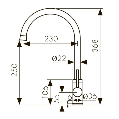 26344 Смеситель KAISER Merkur для кухни