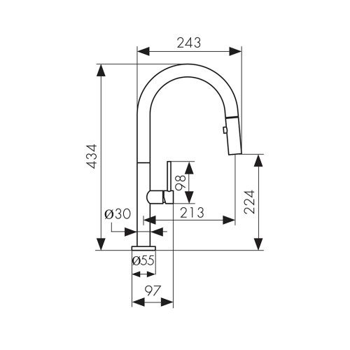 26466-15 Смеситель KAISER Merkur для кухни
