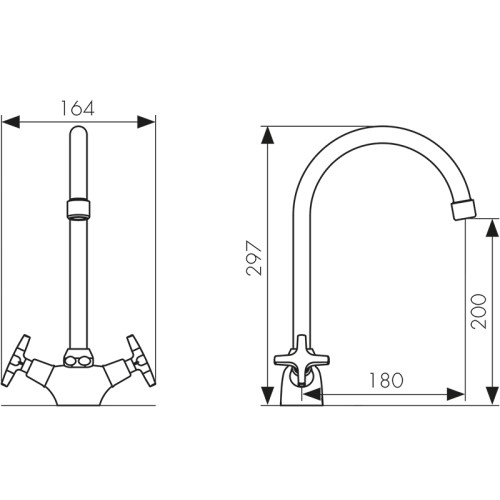 28133 Смеситель KAISER Crystal для кухни