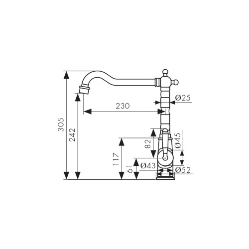 31544 Смеситель KAISER Vincent для кухни