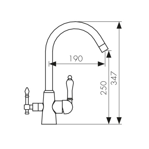 31744-5 Смеситель KAISER Vincent для кухни с подачей фильтрованной воды