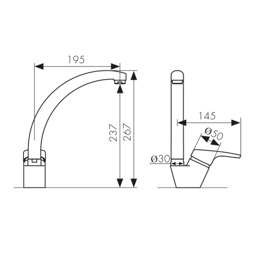 55244-3 Смеситель KAISER County для кухни