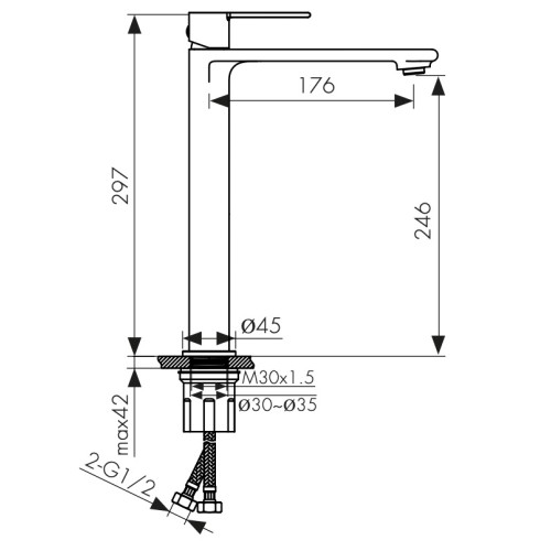 05411 Смеситель KAISER Serio для раковины