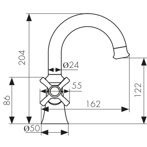 11211 Смеситель KAISER Carlson Lux для раковины